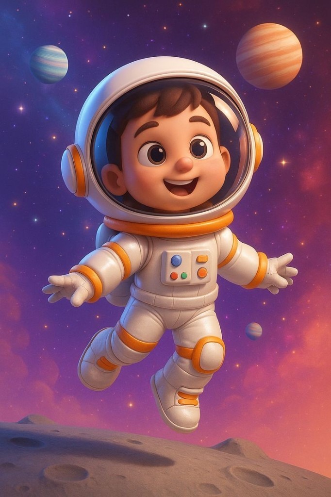 Sami exploring a colorful cosmic environment among the stars